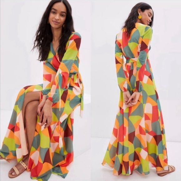 Hutch Dresses & Skirts - NEW Anthropologie Hutch Wrap Maxi Dress Geometric